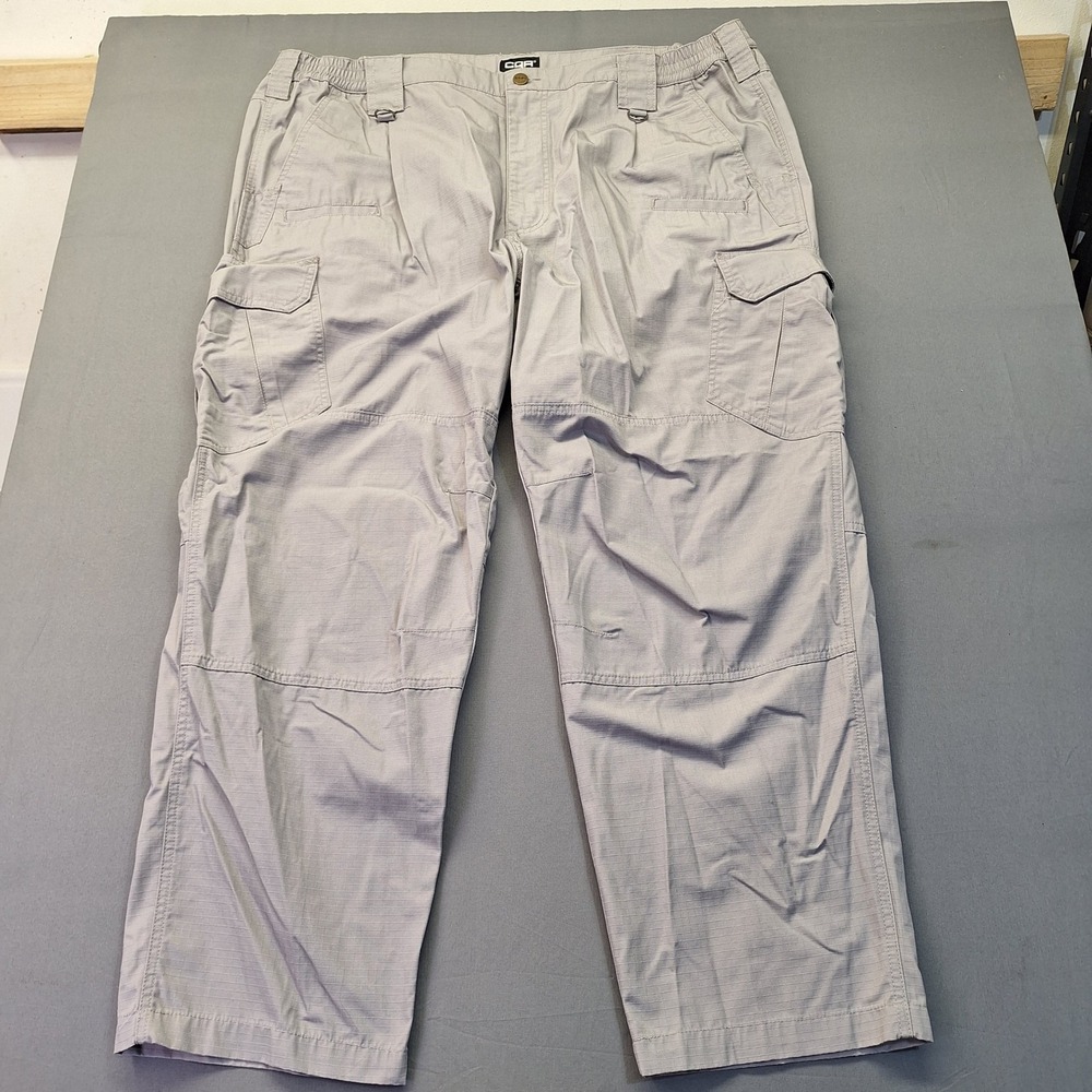 CQR Mens Tactical Cargo Pants Gray Ripstop Outdoor Work Trousers 44W 30L Hiking